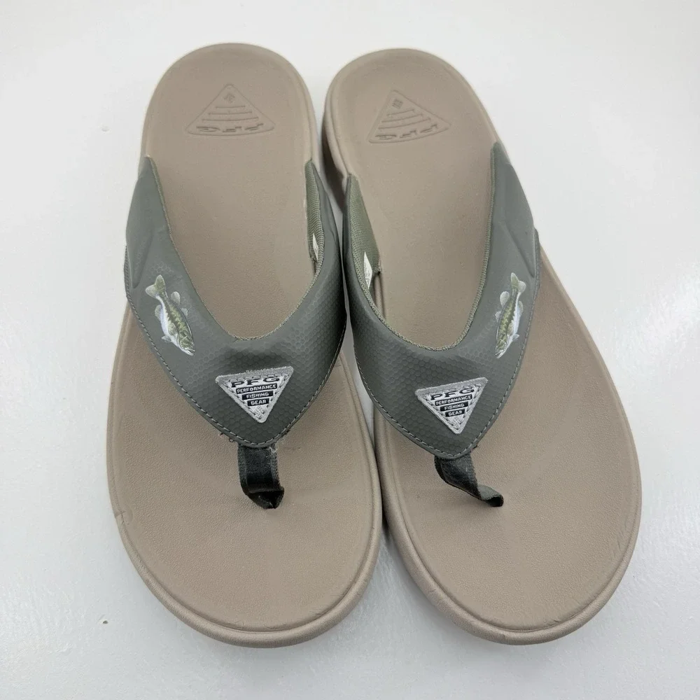 Columbia PFG Fish Flip 2 BM0291-339 Mens 12 Green Bass Fishing Flip Flop Sandals